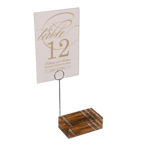 Country Wood Barrel Place Card Holder