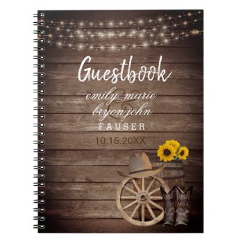 Country Wood Barrel Wedding - Guest Book by DesignsbyDonnaSiggy at Zazzle