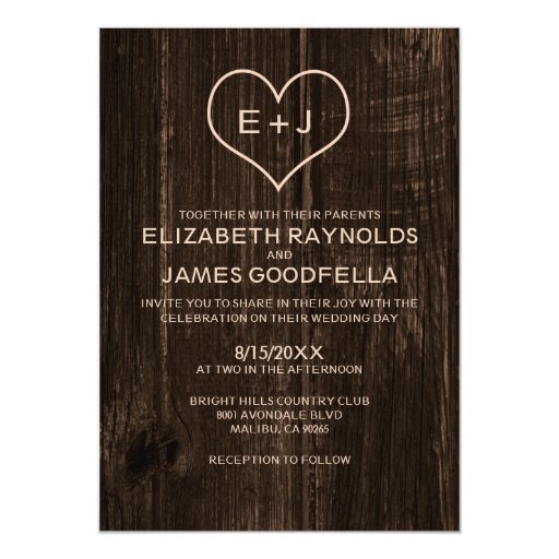 Wood Grain Wedding Invitations 6