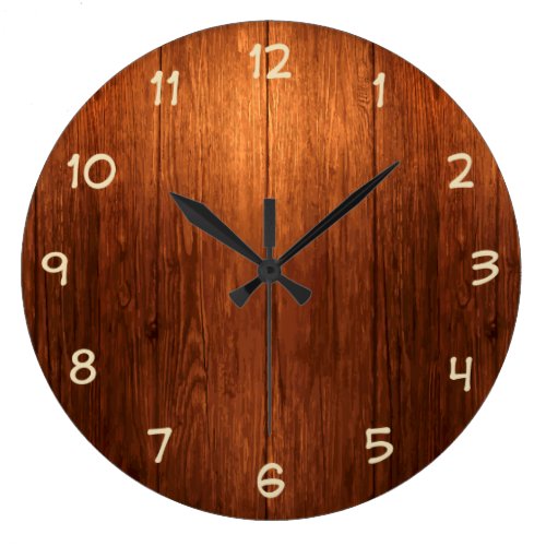Country Wood Look Kitchen Clock
