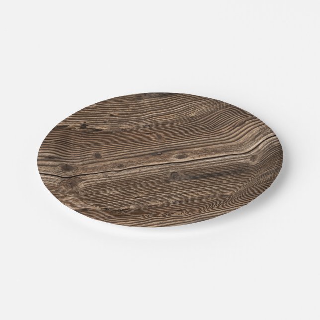 Country Wood Pattern Paper Plates (Angled)