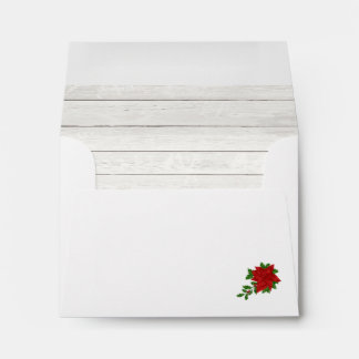 Country Wood Poinsettia Envelope
