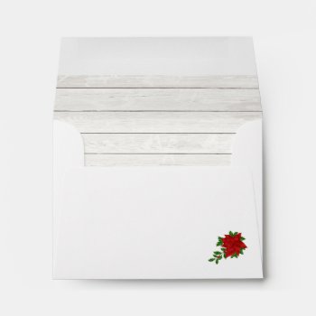 Country Wood Poinsettia Envelope by ChristmasBellsRing at Zazzle