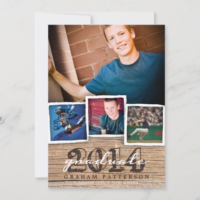 Country Wood Rustic Graduation 2014 Invitation (Front)