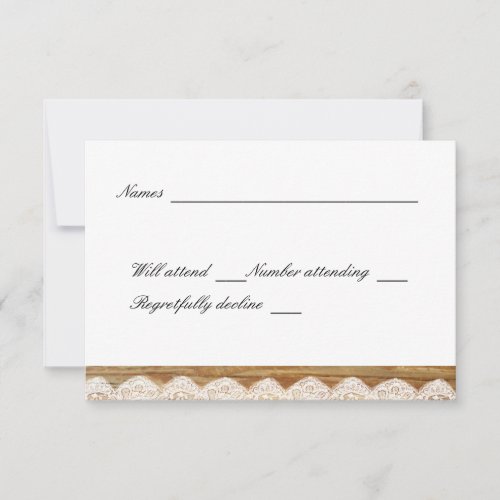 Country Wood Sunflower Lace Rsvp