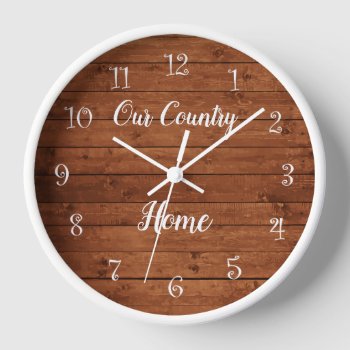 Country Wood Theme Home Decor Wall Clocks by idesigncafe at Zazzle