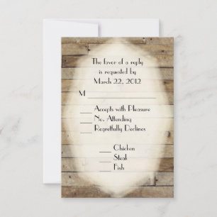 Country Wood Wedding Menu Choice