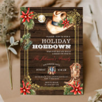 Country Wood Western Christmas Holiday Hoedown