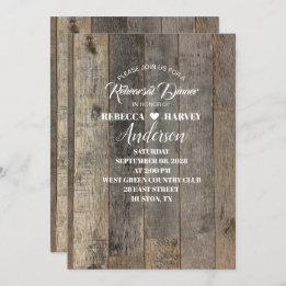 country woodgrain barn wedding rehearsal dinner invitation