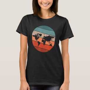 Country World Map Traveler Globe Retro World Map 1 T-Shirt