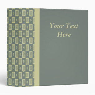 Country Yellow Grey Checkered Pattern Binder
