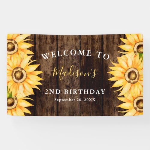 Country Yellow Sunflower Birthday Party Welcome