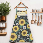 Country Yellow Sunflower Womens Name Apron at Zazzle