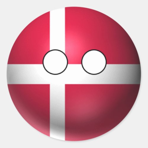 Countryball Denmark _ Neutral Expression Classic Round Sticker