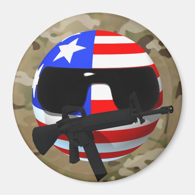Countryball, USAball Multi-cam Magnet (Front)