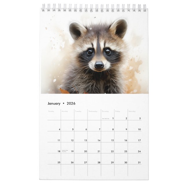 Countryside Animals Calendar (Jan 2026)