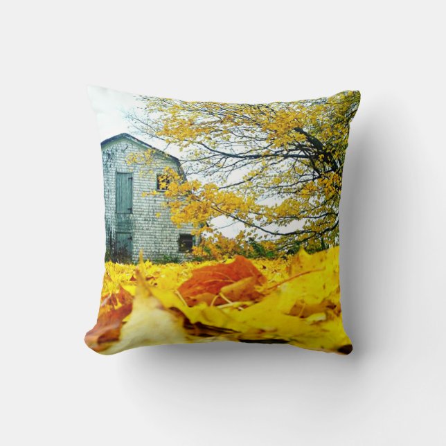 Countryside Barn Throw Pillow (Front)