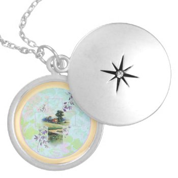 Countryside Christian Cross Locket Necklace by justcrosses at Zazzle