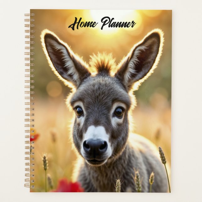 Countryside donkey curious eyes peaceful art planner (Front)