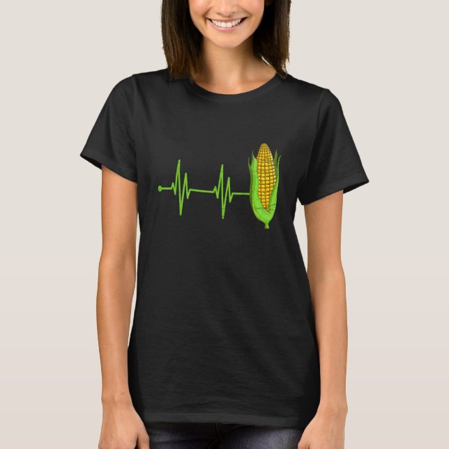 Countryside Farming Corn Heartbeat Gift Patriotic  T-Shirt (Front)