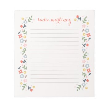 Countryside Florals Notepad - Red by AmberBarkley at Zazzle