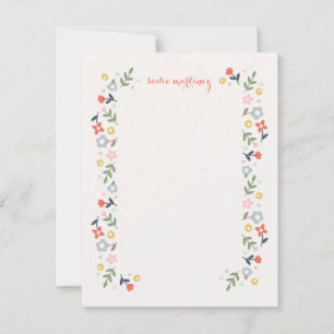 Countryside Florals Stationery - Red Invitation