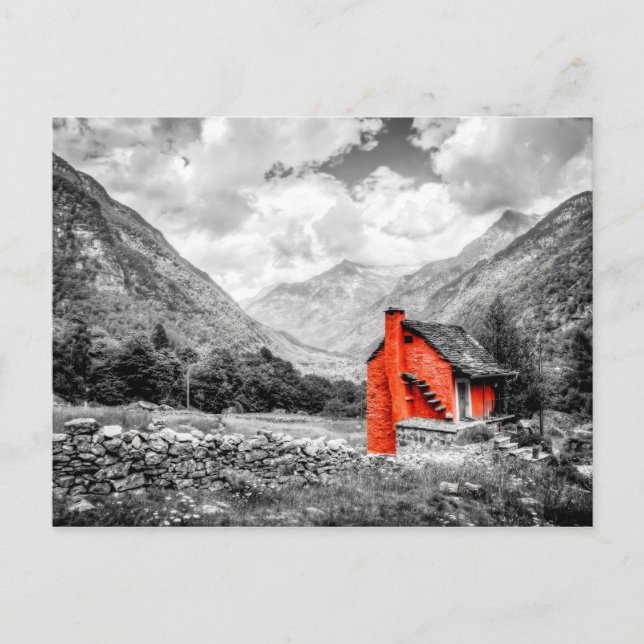 Countryside Landscape Black and White Photography Postcard (Front)