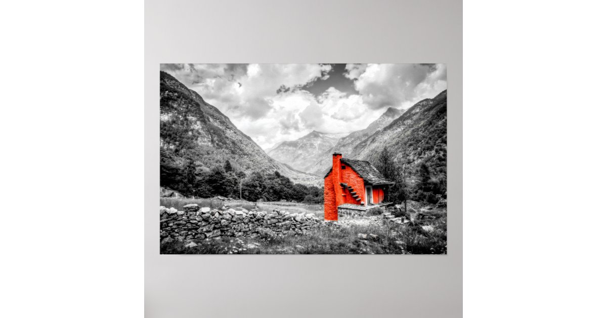 Countryside Landscape Black and White Photography Poster | Zazzle