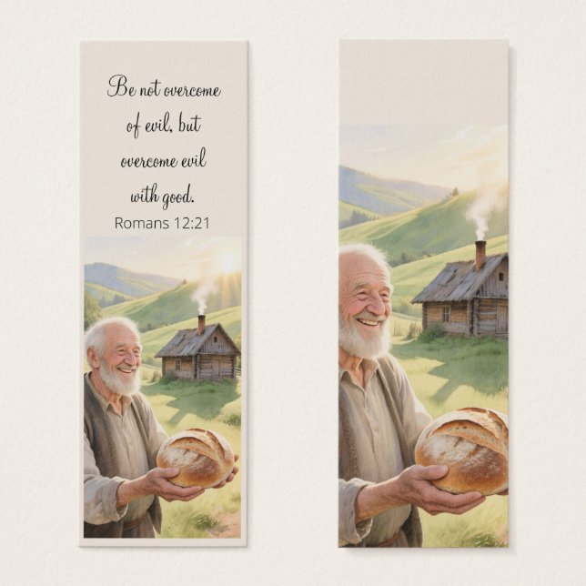 Countryside landscape bookmark motivating Bible (Front & Back)