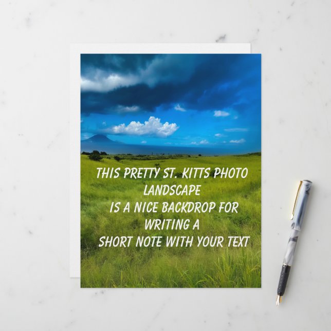 Countryside Landscape of Saint Kitts Letterhead (Front/Back In Situ)