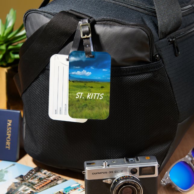 Countryside Landscape of Saint Kitts  Luggage Tag (Front & Back)