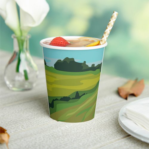 Countryside Landscape Paper Cups