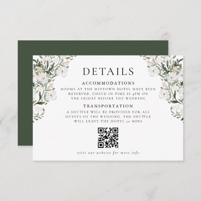 Countryside Manor Wedding Details Enclosure Card (Front/Back)