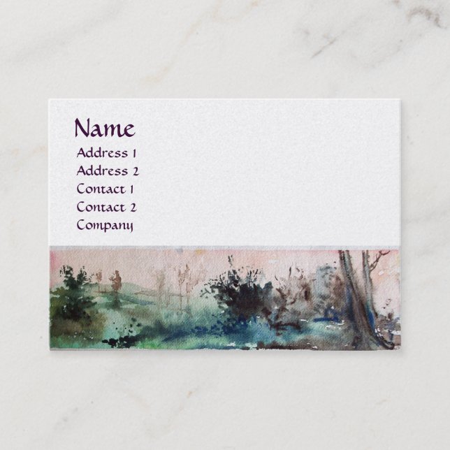 COUNTRYSIDE OF MAREMMA TUSCANY monogram platinum Business Card (Front)