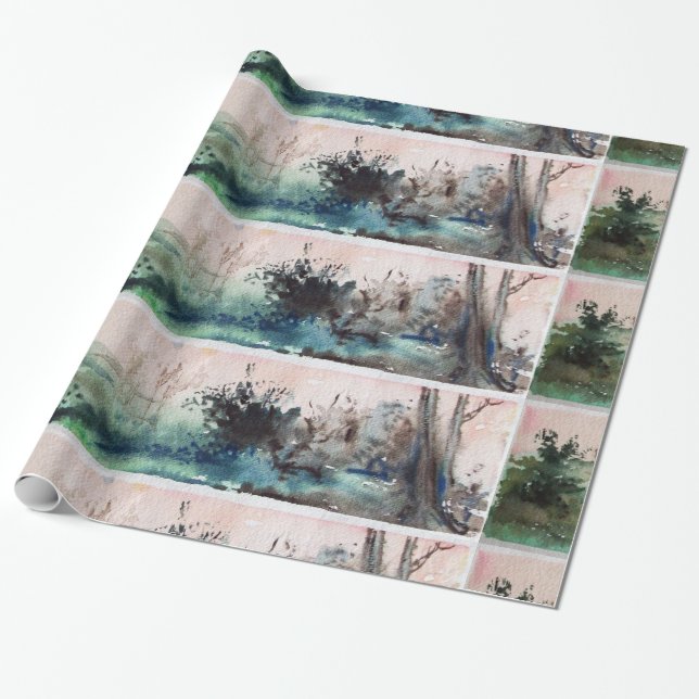 COUNTRYSIDE OF MAREMMA TUSCANY WRAPPING PAPER (Unrolled)