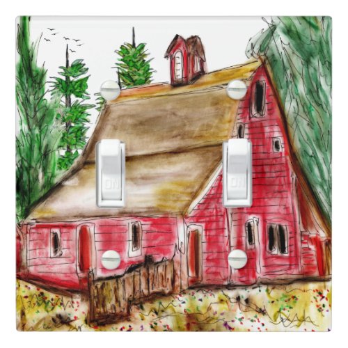 Countryside Old Red Barn Light Switch Cover