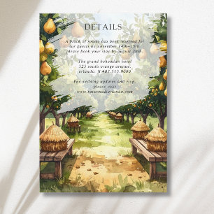 Countryside Pear Orchard Rustic Wedding Details Enclosure Card