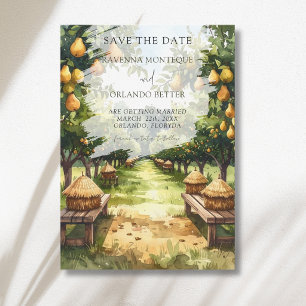 Countryside Pear Orchard Rustic Wedding Save The Date
