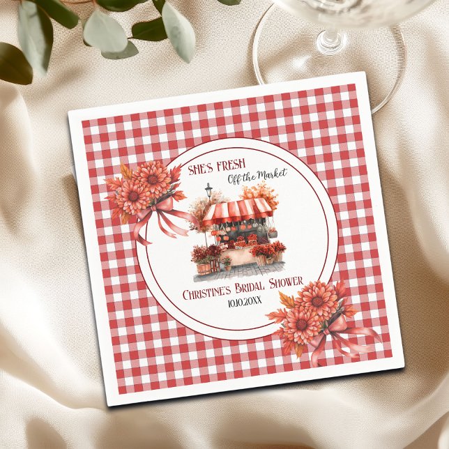 Countryside Picnic Gingham Bridal Shower  Napkins (Creator Uploaded)