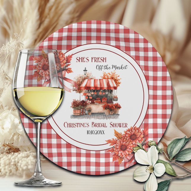Countryside Picnic Gingham Bridal Shower  Paper Plates (Creator Uploaded)
