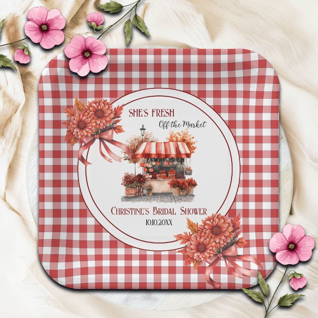 Countryside Picnic Gingham Bridal Shower  Paper Plates (Creator Uploaded)