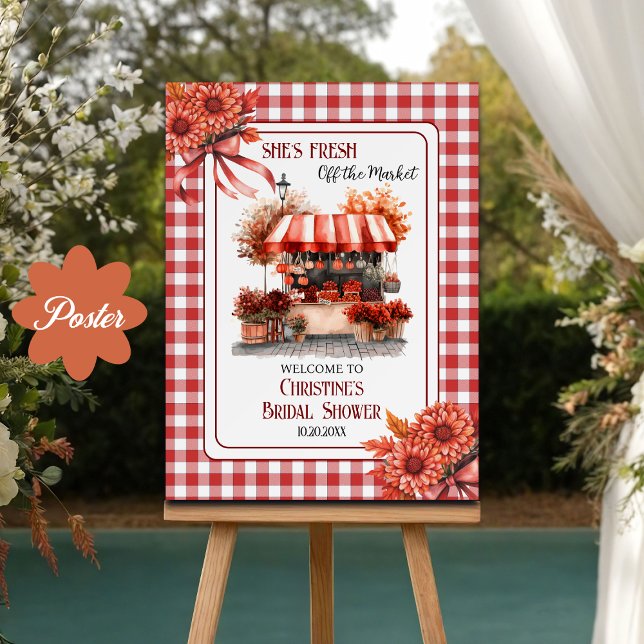 Countryside Picnic Gingham Bridal Shower Welcome Poster (Creator Uploaded)