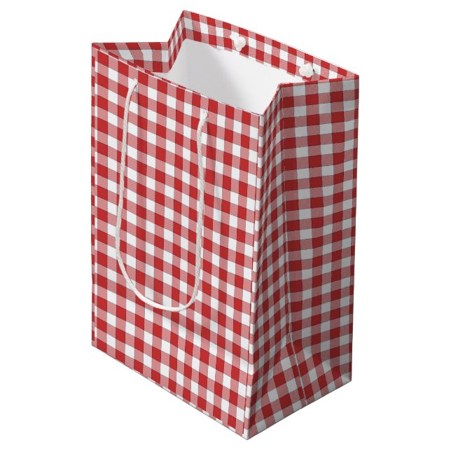 Countryside Picnic Gingham Medium Gift Bag (Front Angled)