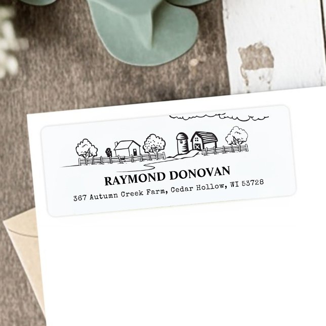 Countryside Rustic Farmhouse Return Address  Label (Countryside Rustic Farmhouse Return Address Label)