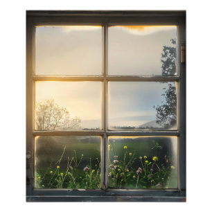 Countryside Sunset Window View Photo Print