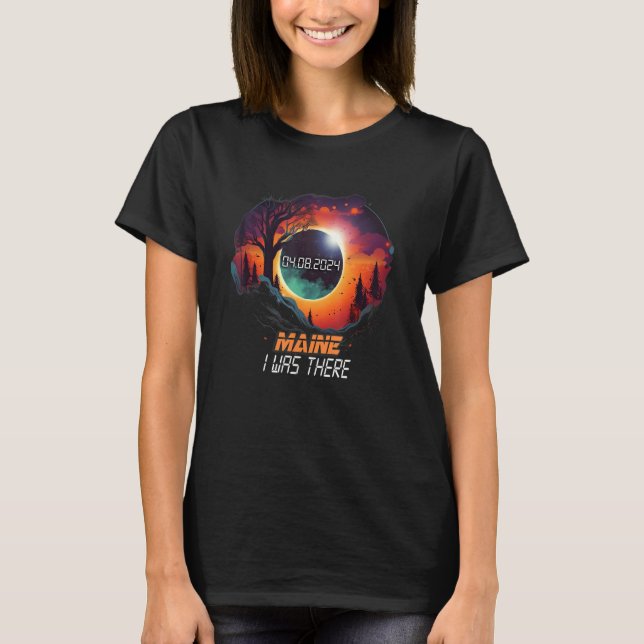 Countryside Total Solar Eclipse 2024 Maine T-Shirt (Front)