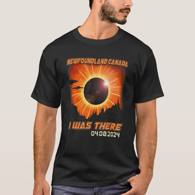 Countryside Total Solar Eclipse 2024 Newfoundland  T-Shirt (Front)