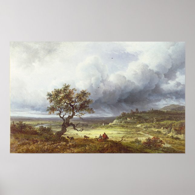 Countryside under a Stormy Sky Poster (Front)
