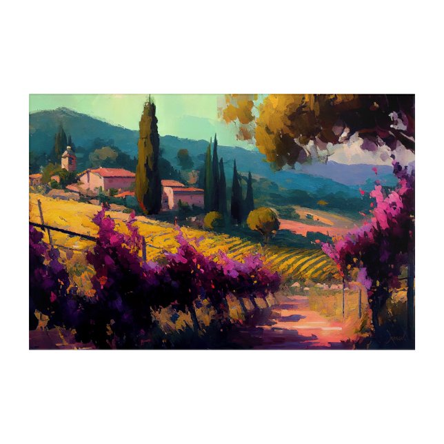 Countryside Village in Tuscany Italy - Wall Art (Front)
