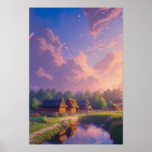 Countryside Village Poster